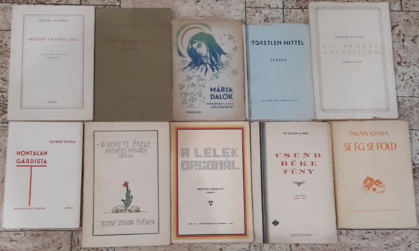 Rnay Gyrgy - Takts Gyula - Stadler Aurel - Mentes Mihly - Zaymus Gyula - Tz Tams - Rudnynszky - Rozmn - Tomanek - Modern francia lira - Se g se fld - Csend bke fld - A llek orgonl - A remete neke - Hontalan grdista - Kt tenger kzt - Mria dalok - Tretlen hittel - Tilinkzs a hegytetn