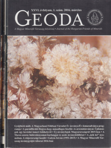 Geoda folyirat 2016/1-3. (teljes vfolyam, 3 db. lapszm)- A Magyar Minerofil Trsasg folyirata