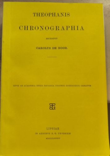 Carolus De Boor - Theophanis Chronographia (reprint)