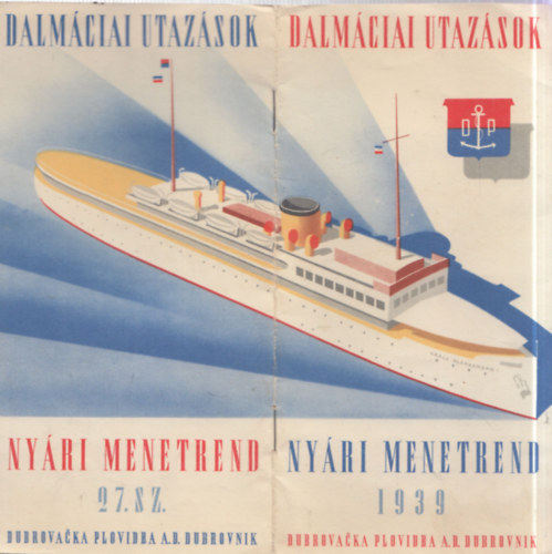 Nyri menetrend 1939 - Dalmciai utazsok