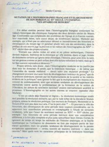 Csernus Sándor - Acta Historica Tomus LXXVII.