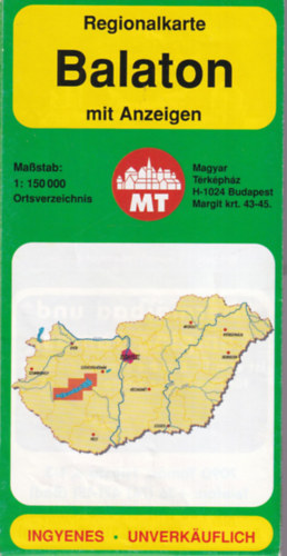 Balaton - térkép ( 2001 -es ) 1: 150 000
