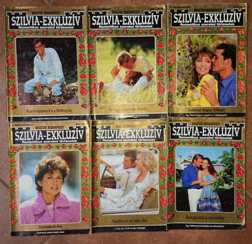 6 lapszm a Szilvia-exkluzv cmm kiadvnybl: 8. regnyfzet, 10. regnyfzet, 34. regnyfzet, 44. regnyfzet, 56. regnyfzet, 63. regnyfzet