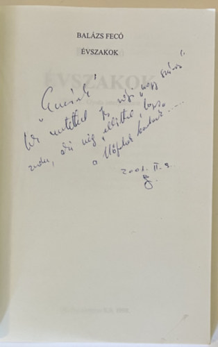 Bal�zs Fec� - �j �vszakok - F�bi�n L. Gyula interj�k�tete (Dedik�lt)