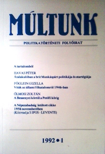 Mltunk - Politikatrtneti folyirat 1992/1