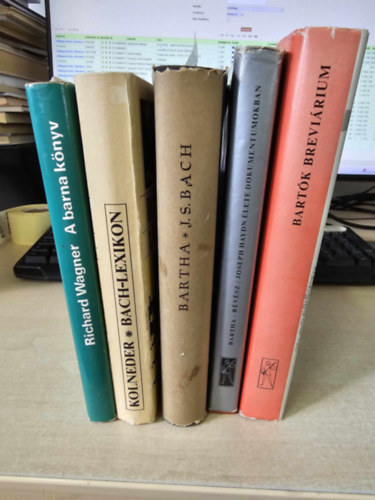 Walter Kolneder, Bartha Dnes, Bartha Dnes-Rvsz Dorrit Richard Wagner - 5db zenei ktet, KNYVMENT AJNLAT: A barna knyv+ Bach-lexikon+ J. S. Bach+ Haydn lete dokumentumokban+ Bartk brevirium