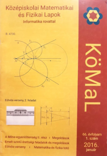 Ratk� �va - K�z�piskolai matematikai �s fizikai lapok 66. �vfolyam 1. sz�m 2016 janu�r