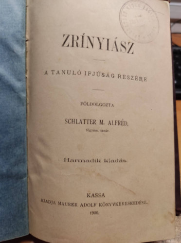 Schlatter M. Alfrd - Zrnyisz a tanul ifjsg rszre