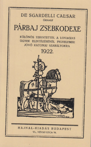De Sgardelli Caesar őrnagy párbaj zsebkodexe