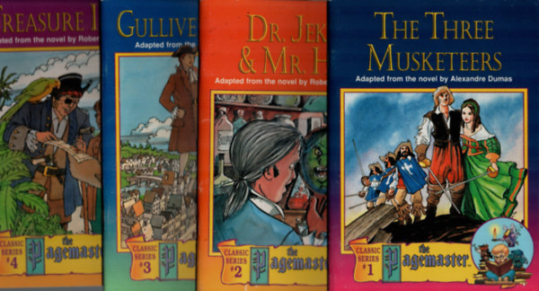 Robert Louis Stevenson, Jonathan Swfit, Charles Dickens, L. Frank Baum, Verne Jules Alexandre Dumas - The Pagemaster Classic Series sorozat 1-8. sz�m: The Three Musketeers - Dr. Jekyll & Mr. Hyde - Gulliver's Travels - Treasure Island - Oliver Twist - The Wizard of Oz - A Christmas Carol - 20000 Leagues under The Sea