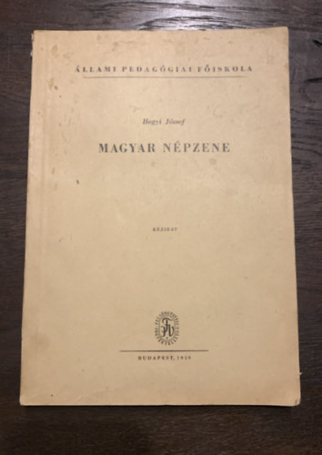 Hegyi Jzsef - Magyar npzene - Kzirat