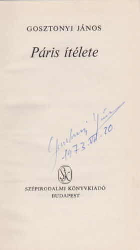Gosztonyi J�nos - P�ris �t�lete