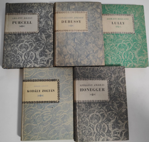 5 db a Kis Zenei Könyvtár sorozatból: Kodály Zoltán, Honegger, Debussy, Lully, Purcell