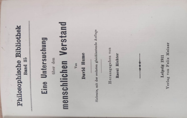 David Hume - Eine Untersuchung über den menschlichen Verstand