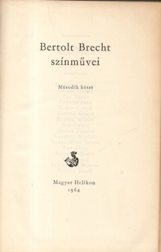Bertold Brecht - Bertolt Brecht sznmvei II.
