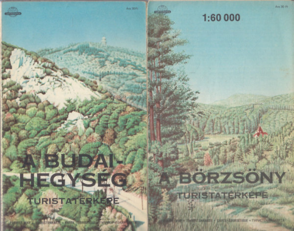 5 db turistat�rk�p: A Budai-hegys�g + A B�rzs�ny + A Bakony D�li r�sz + A Bakony �szaki r�sz + A Balaton