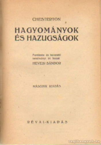 Chesterton - Hagyományok és hazugságok