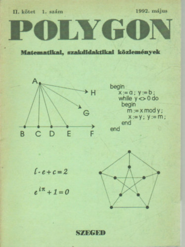Szendrei Jnos dr.  (szerk.) - Polygon -Matematikai, szakidaktikai kzlemnyek 1992 mjus