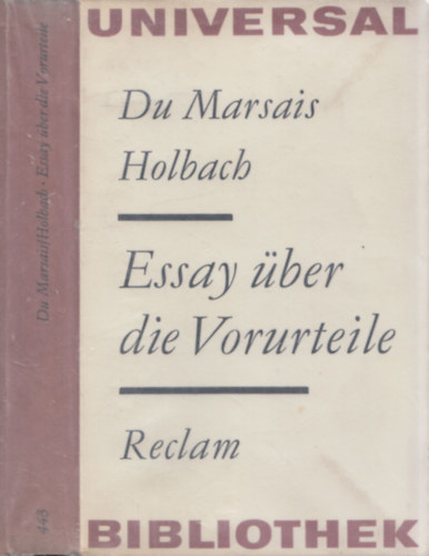 Du Marsais/Holbach - Essay ber die Vorurteile