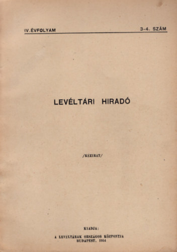 Levltri hirad IV. vfolyam 3-4.