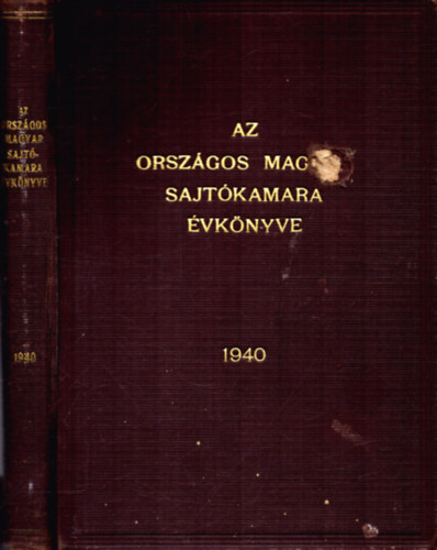 Az orsz�gos magyar sajt�kamara �vk�nyve 1940
