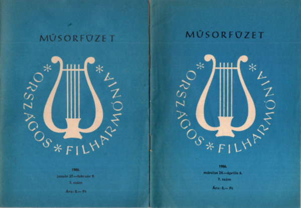 Pándi Marianne - 2 db műsorfüzet 1986. 7. szám, 1986. 3. szám ( Országos Filharmónia 1986. Január 27.- február 9., 1986. március 24-április 6. )