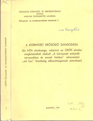 Dr. F�bi�n Gyula  (szerk.) - A k�rnyezet er�s�d� savasod�sa