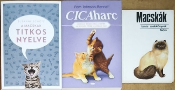 Susanne Schötz, Pam Johnson-Bennett - 2db macskákkal kapcsolatos mű + ajándék könyv - A macskák titkos nyelve, Cicaharc + Macskák (Búvár zsebkönyvek)