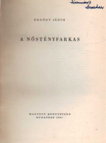 Erddy Jnos - A nstnyfarkas