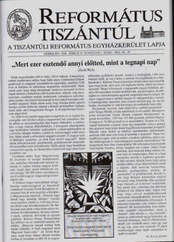 Ifj. Dr. Fekete Kroly - Reformtus Tiszntl 1996. vfolyam (teljes)