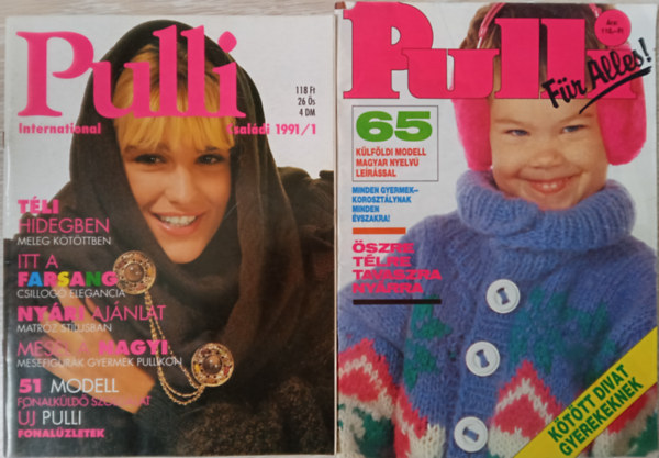 2 db. Pulli kötős magazin