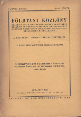 Fldtani kzlny 1948/1-12. (Teljes vfolyam egy ktetben)