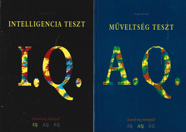2 db knyv, Intelligencia teszt I.Q. - Ismerd meg nmagad!, Mveltsgi teszt A.Q. - Ismerd meg nmagad!