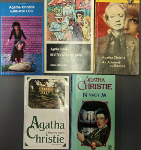 Agatha Christie - (5db) Agatha Christie krimi knyvcsomag: Harmadik lny / Rejtly az Antillkon / Az Ackroyd-gyilkossg / A Sittaford-rejtly / N vagy M
