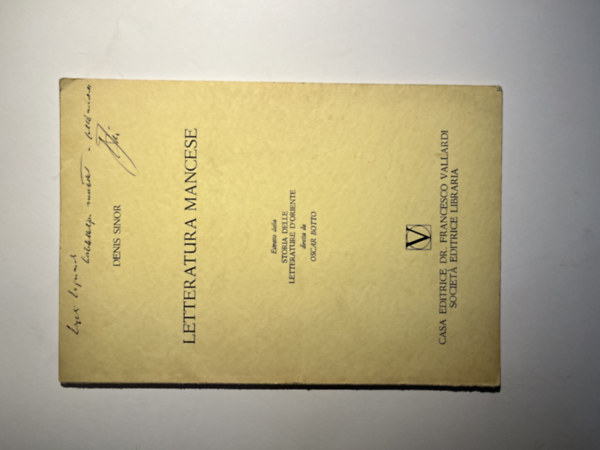 Sinor D�nes - Letteratura mancese. - Mandzs�riai irodalom. Ligeti Lajosnak dedik�lt p�ld�ny.