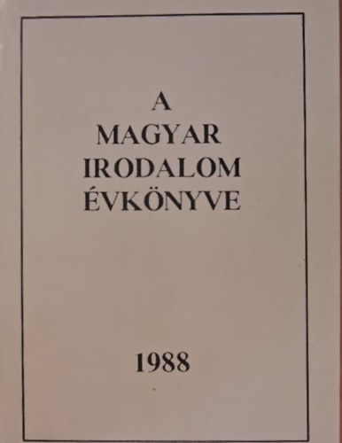 Plinks Gyrgy - A magyar irodalom vknyve (1988)