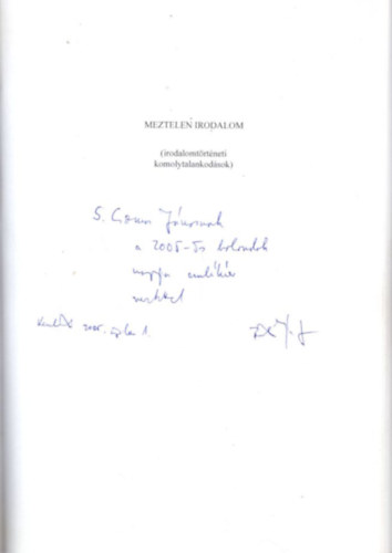 B�rdos J�zsef - Meztelen irodalom - dedik�lt