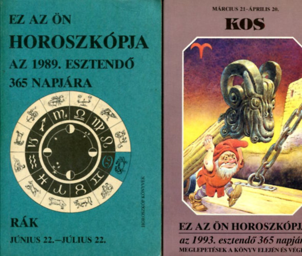 Nincs feltüntetve - 2 db ezoterikus füzet (Kos ás Rák éves horoszkópok)