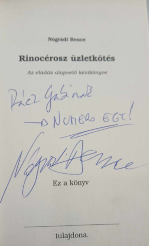 Ngrdi Bence - Rinocrosz zletkts - Az elads alapvet kziknyve