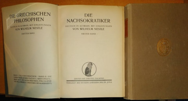 Wilhelm Nestle - Die Nachsokratiker I.-II. (2 kötet)