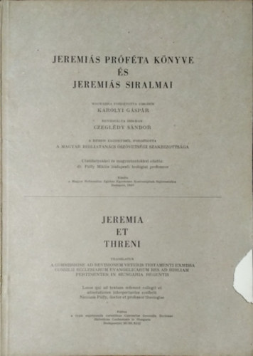 Jeremis prfta knyve s Jeremis siralmai