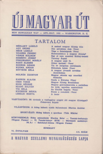 j magyar t 1955/ 4-5. szm (U.S.A kiads, egy ktetben)- A Magyar Szellemi Munkakzssg lapja