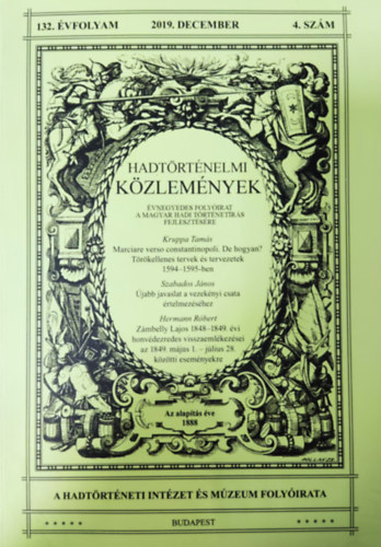 Hadtörténelmi Közlemények- 132. évfolyam 4. szám (2019. december)