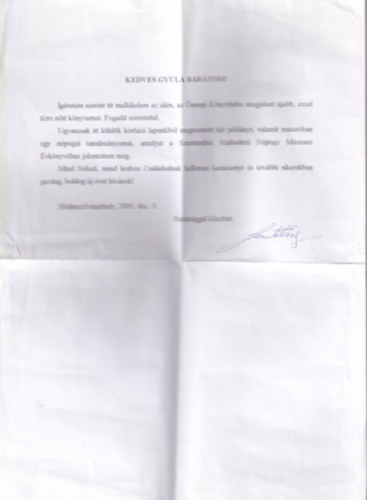 Szenti Tibor - Kalászkisasszony - Történetek a szerelemről (+dedikált levél)