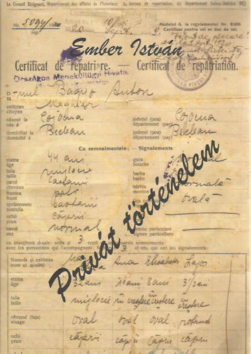 Ember Istv�n - Priv�t t�rt�nelem