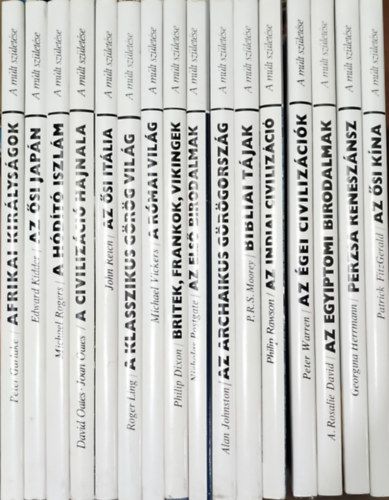 16 db. A m�lt sz�let�se (Az �si K�na + Perzsa renesz�nsz + Az egyiptomi birodalmak + Az �gei civiliz�ci�k + Az indiai civiliz�ci� + Bibliai t�jak + Az archaikus G�r�gorsz�g + Az els� birodalmak + Britek, frankok, vikingek + A r�mai v