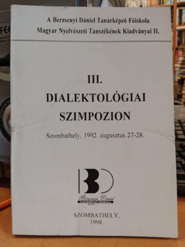 Dialektolgiai szimpozion III.