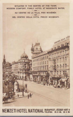 Nemzeti szll, Budapest (rgi kpeslap)