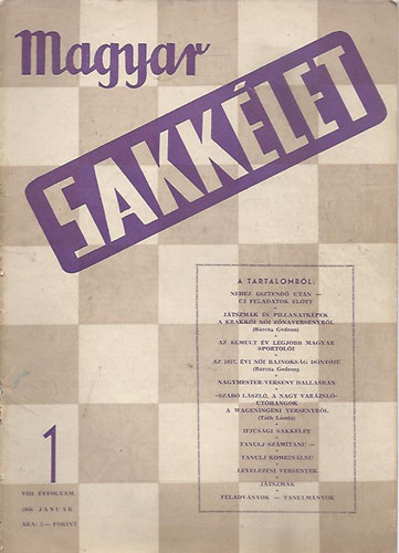 Bn Jen - Magyar Sakklet 1958/1.-12. teljes VIII. vfolyam