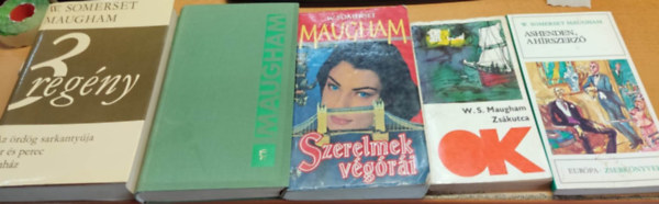 W. S. Maugham - 5 db W. S. Maugham: Ashenden, a hrszerz; Az oroszlnbr; 3 regny: Az rdg sarkantyja/Sr s perec/Sznhz; Szerelmek vgri; Zskutca